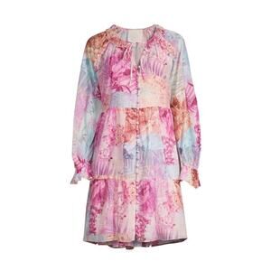 NWT Johnny Was Etta Floral Cotton-Silk Mini Dress Sz L